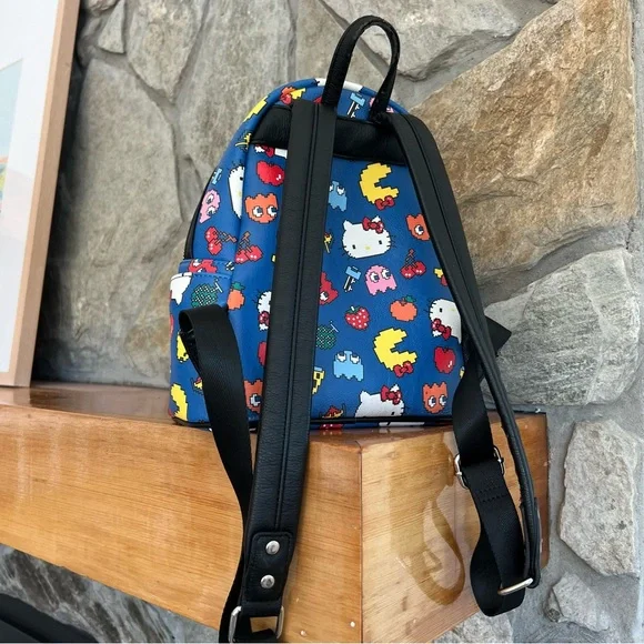 Loungefly x Hello Kitty Pac Man Blue Mini Backpack - Picture 4 of 6